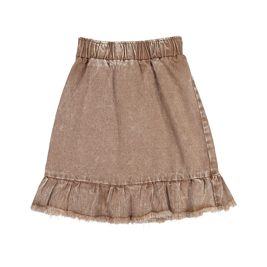 L by Ladida Brown Denim Ruffle Skirt