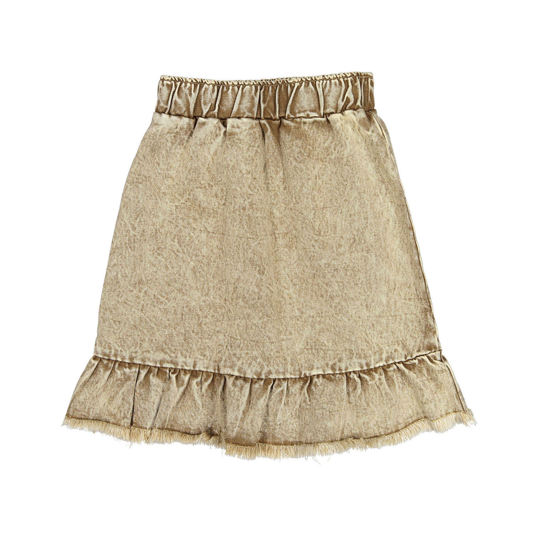 L by Ladida Tan Denim Ruffle Skirt