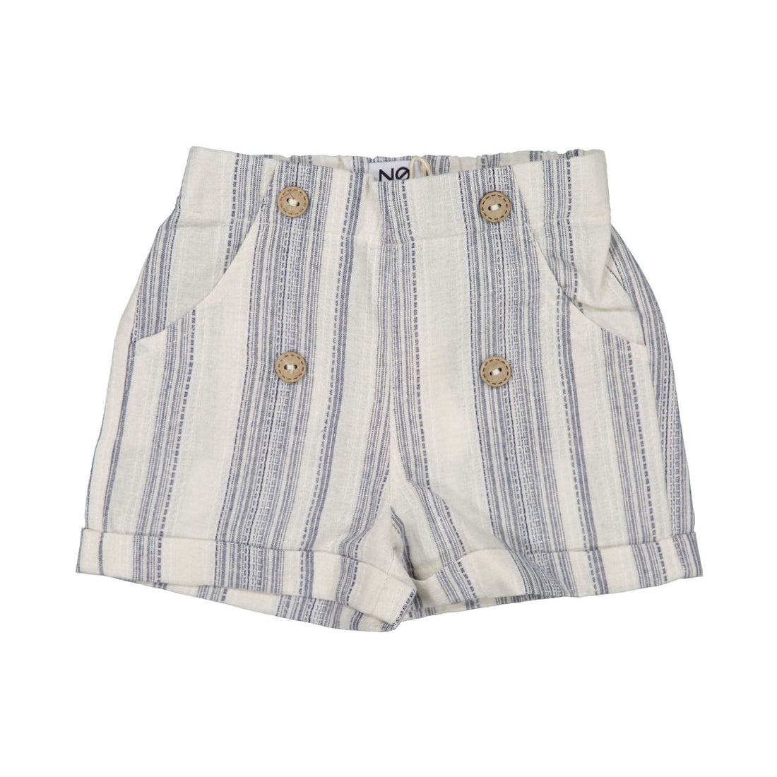 Noma Navy Button Detail Striped Shorts