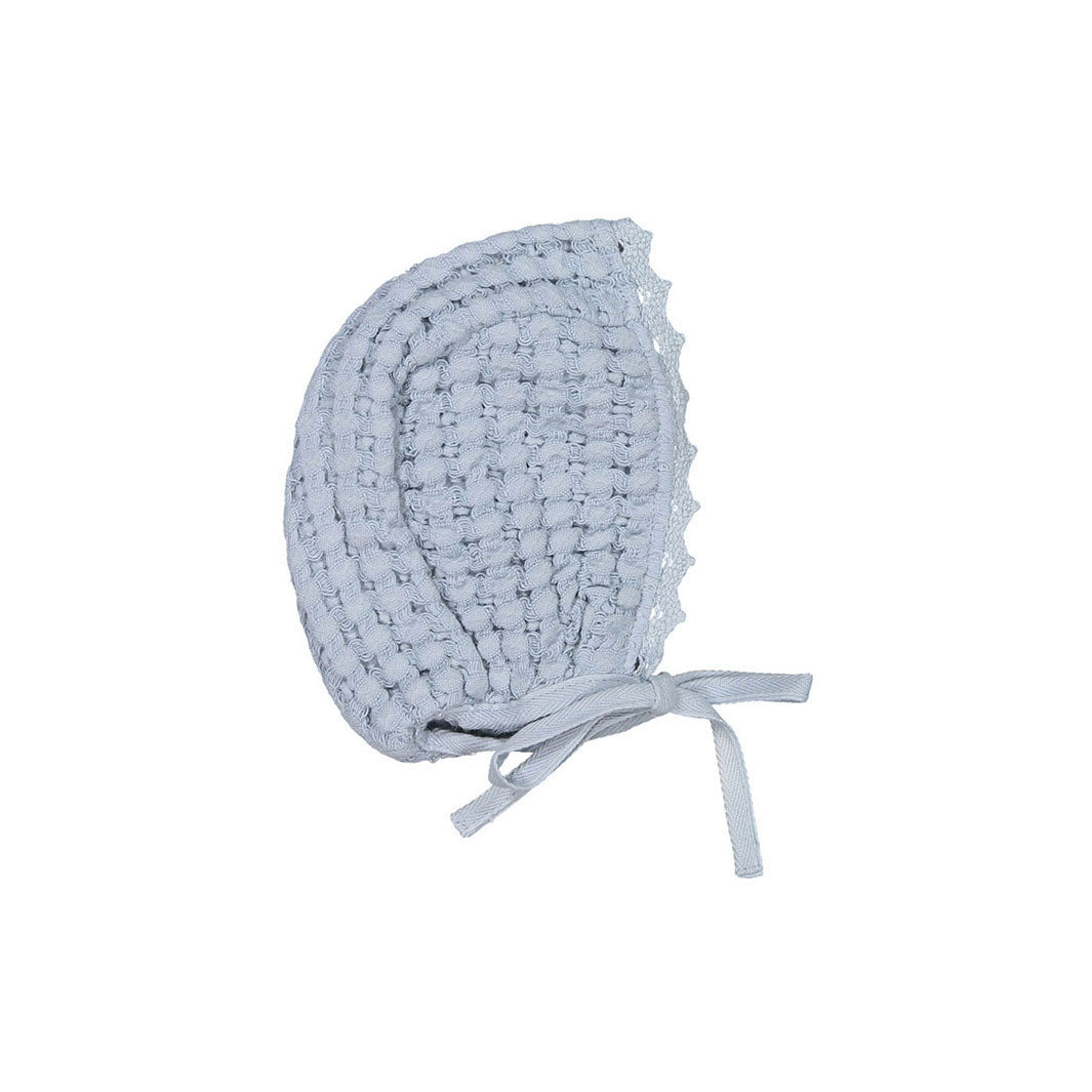 Bebe Organic Sky Blue Waffle Bonnet