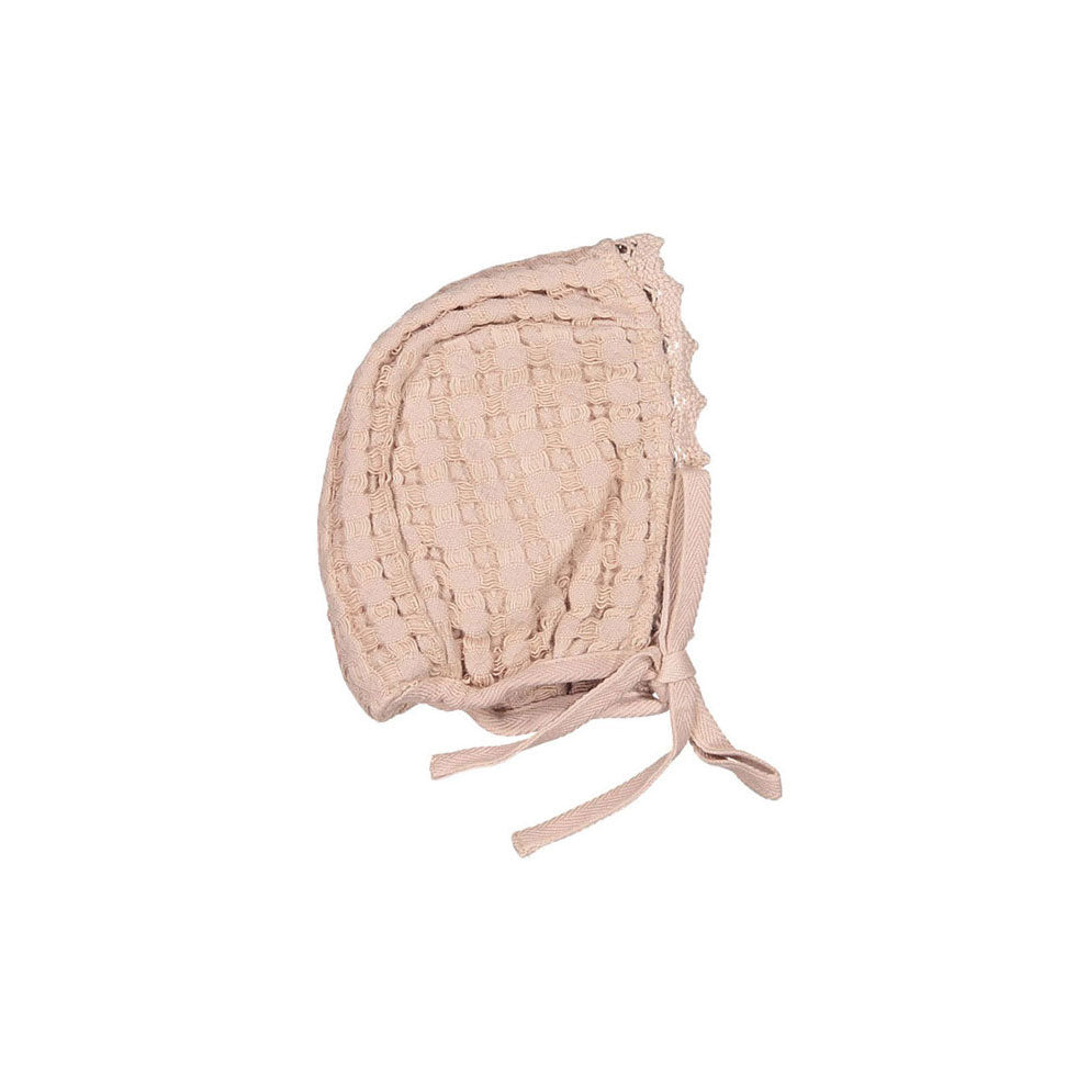 Bebe Organic Dusty Rose Waffle Bonnet