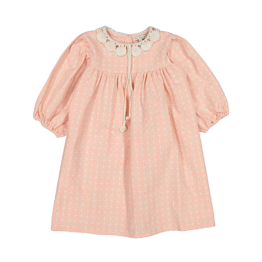 Bebe Organic Rose Wisteria Camille 3/4 Sleeves Dress