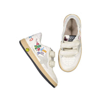 Golden Goose White/Grey/Multicolor Ballstar Strap Sneakers