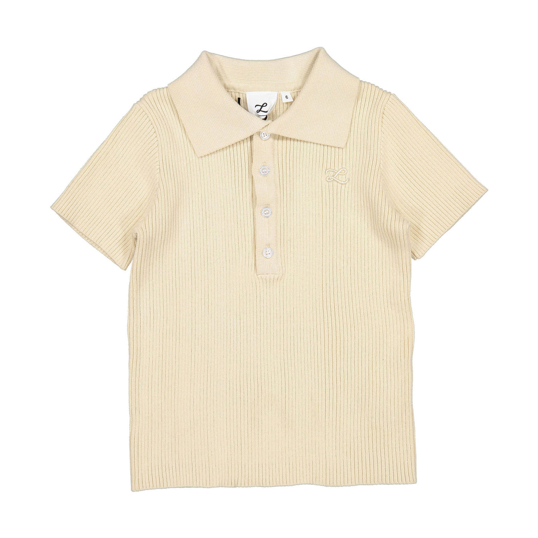 L By Ladida Taupe Ribbed Knit Polo