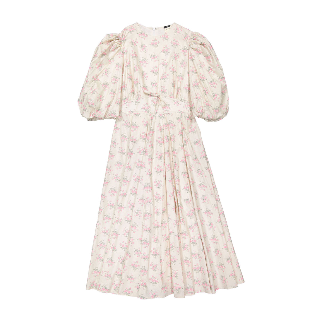 A4 Pink Roses Puffl Sleeve Dress