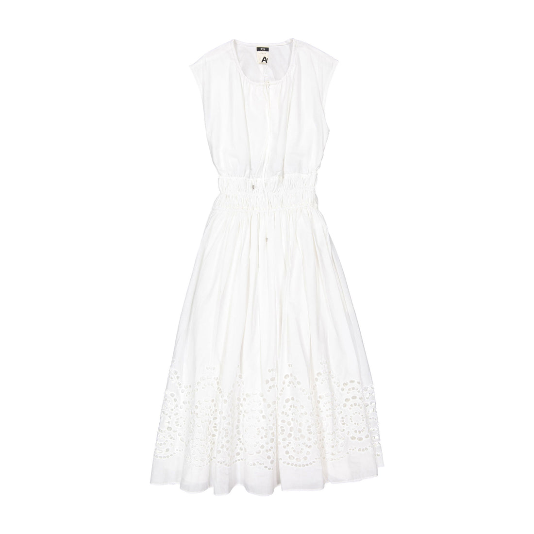 A4 White Eyelet Bottom Sleeveless Dress