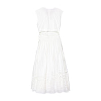 A4 White Eyelet Bottom Sleeveless Dress