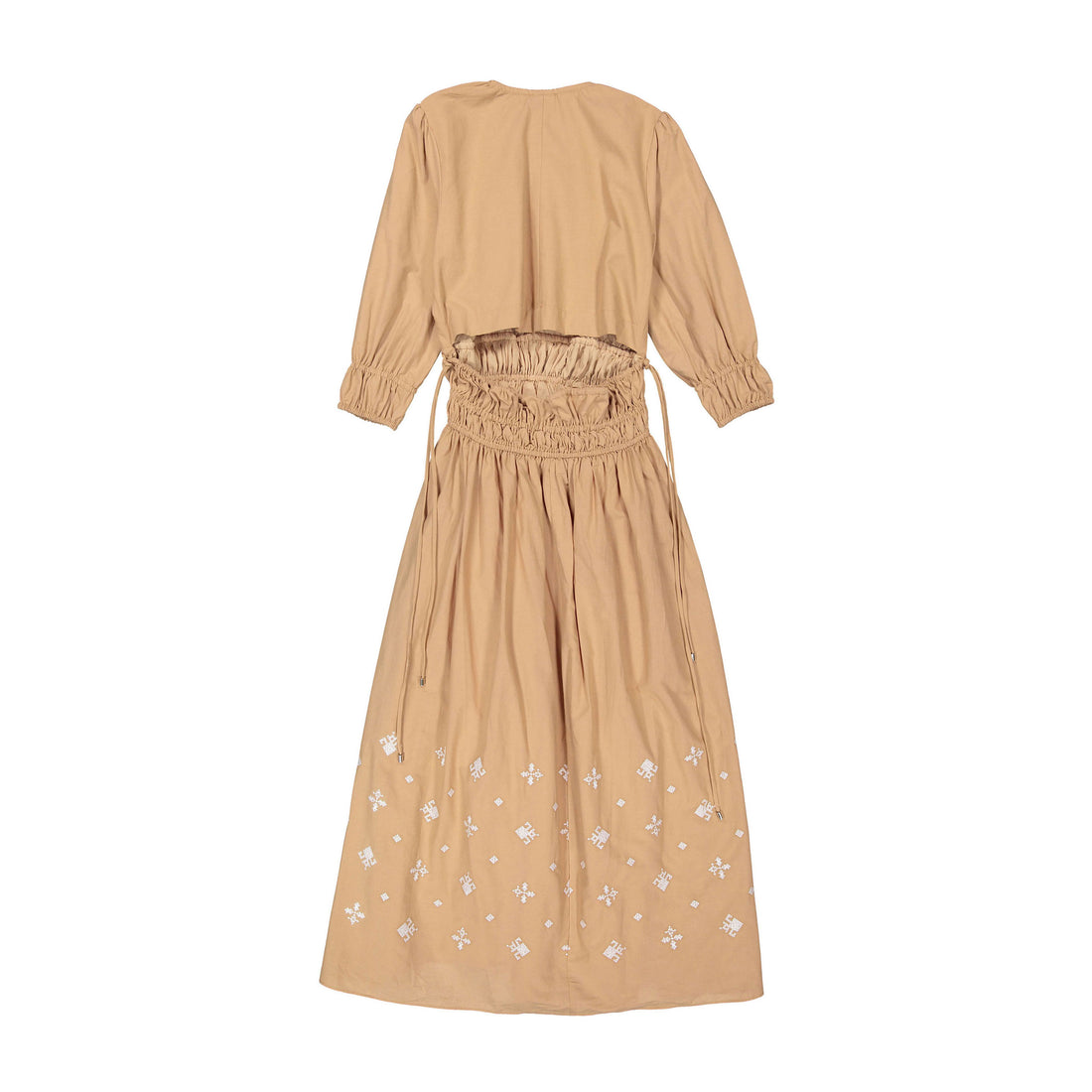 A4 Brown Embroidered Bottom Dress