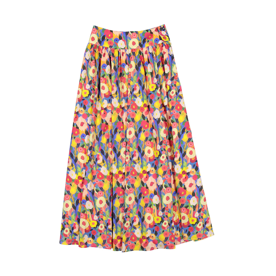 Ava and Lu Multi Flowers All Over Maxi Skirt