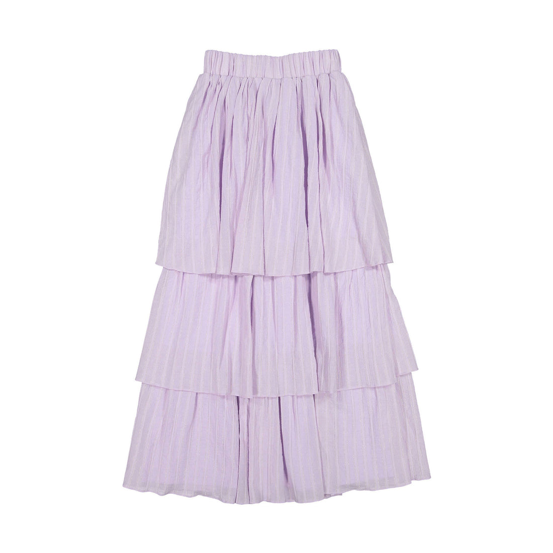 Ava and Lu Lavendar Pin Striped Ruffled Maxi Skirt