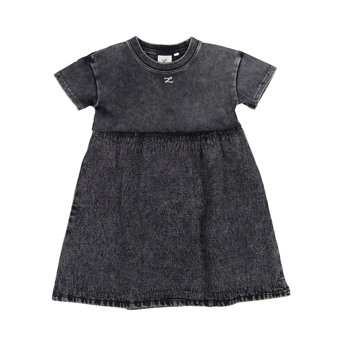 L by Ladida Black Denim Short Sleeve Dress