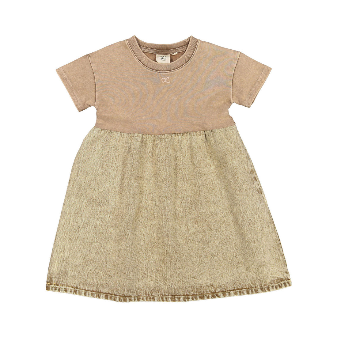 L by Ladida Tan Denim Short Sleeve Dress