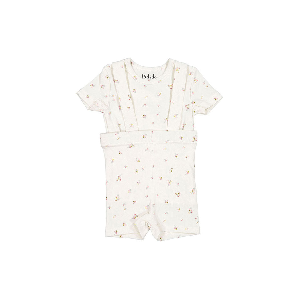 Ladida Layette Pink Florette Allover Suspender Set