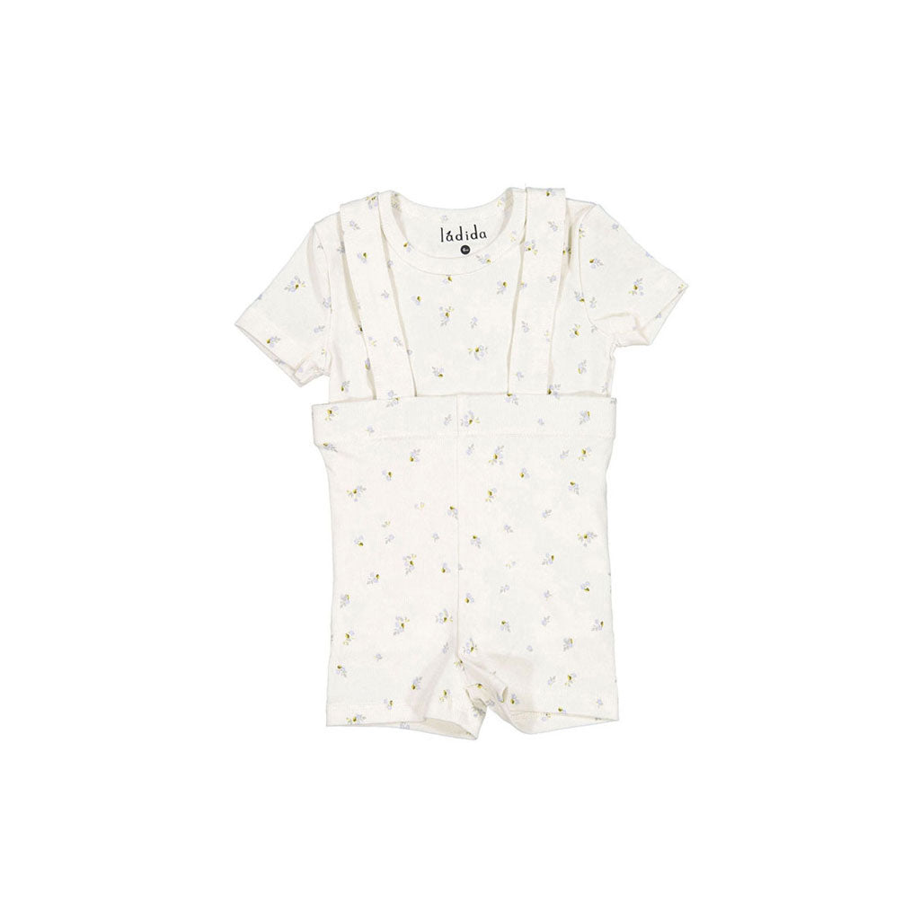 Ladida Layette Blue Florette Allover Suspender Set
