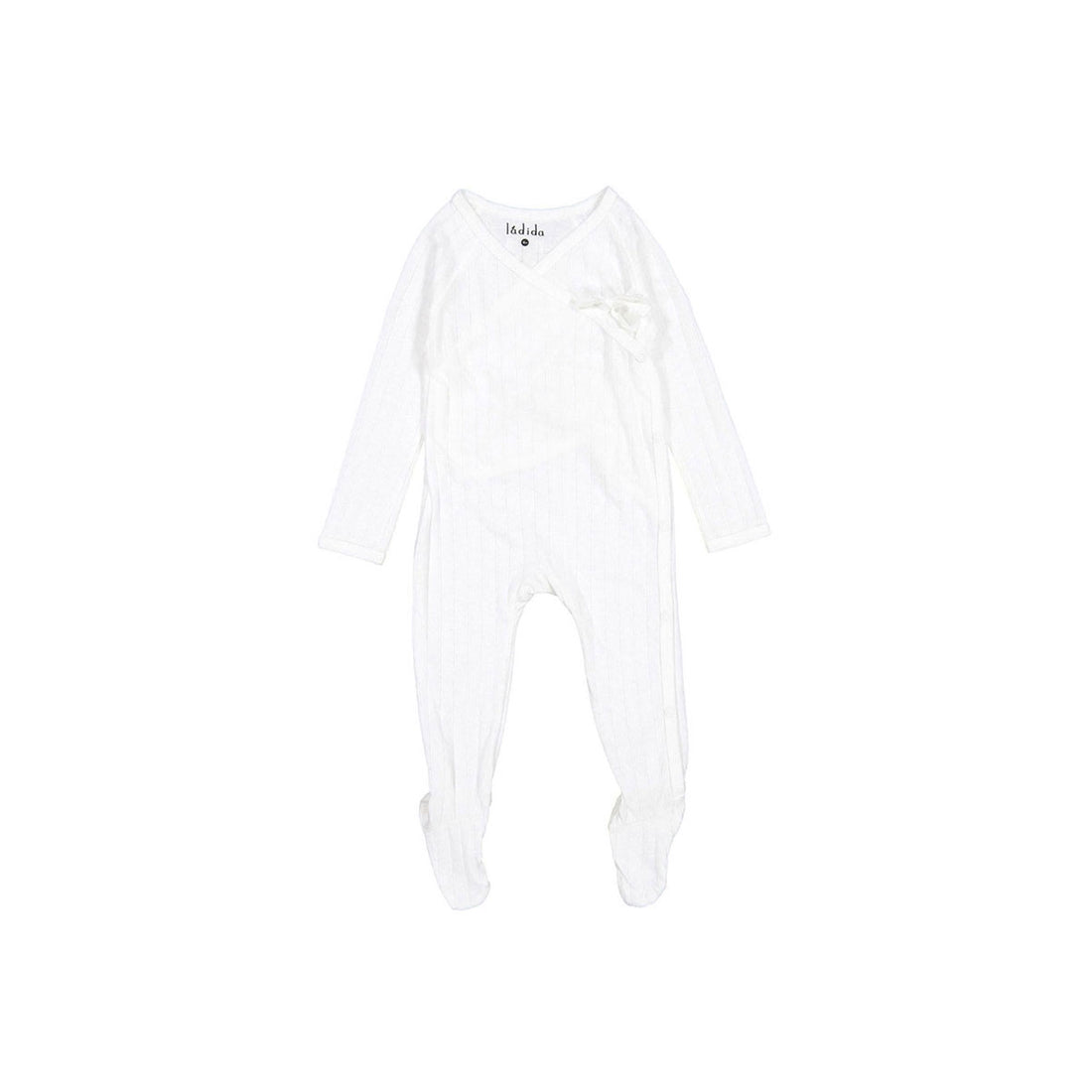 Ladida Layette White Pointelle Wrap Footie