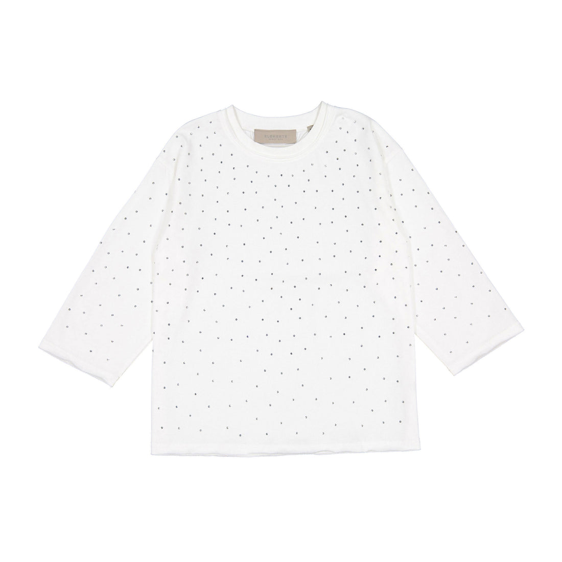 Elements White Rhinestones Boxy Tee