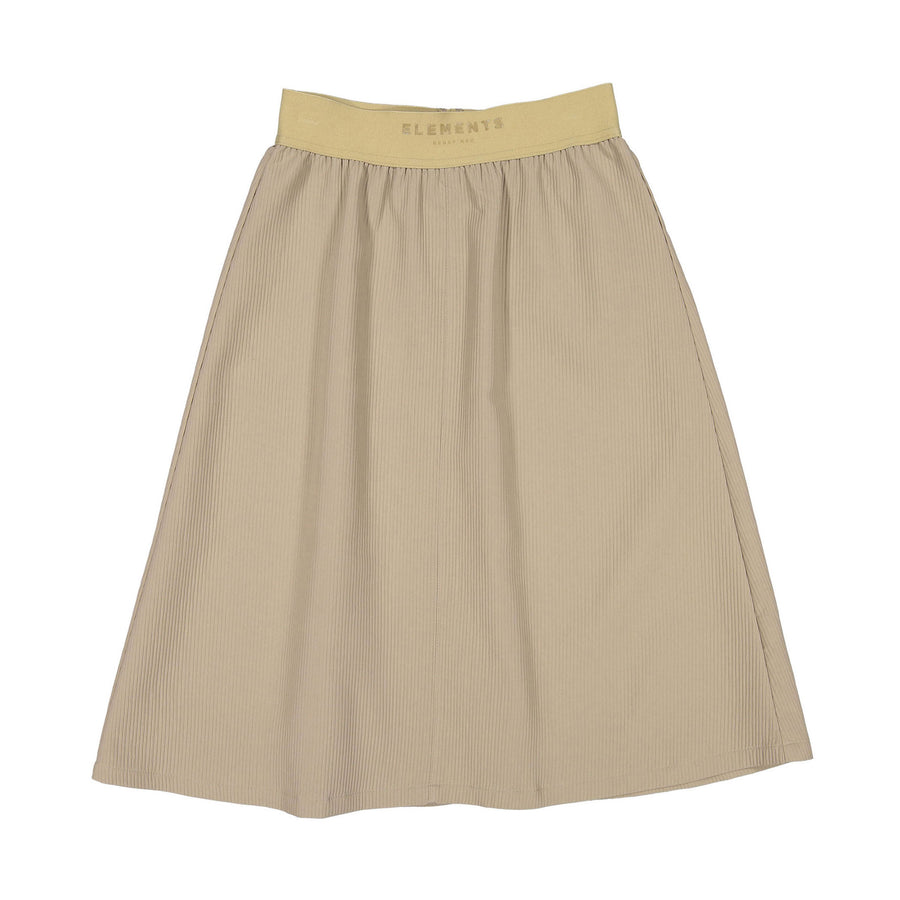 Elements Taupe Wash Ribbed Band Skirt