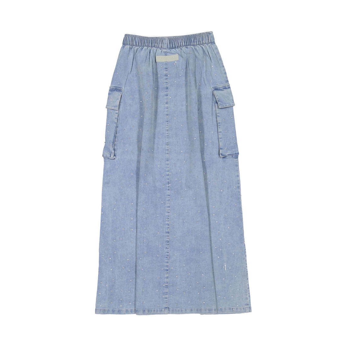 Elements Light Blue Rhinestone Maxi Cargo Skirt