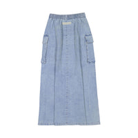Elements Light Blue Rhinestone Maxi Cargo Skirt