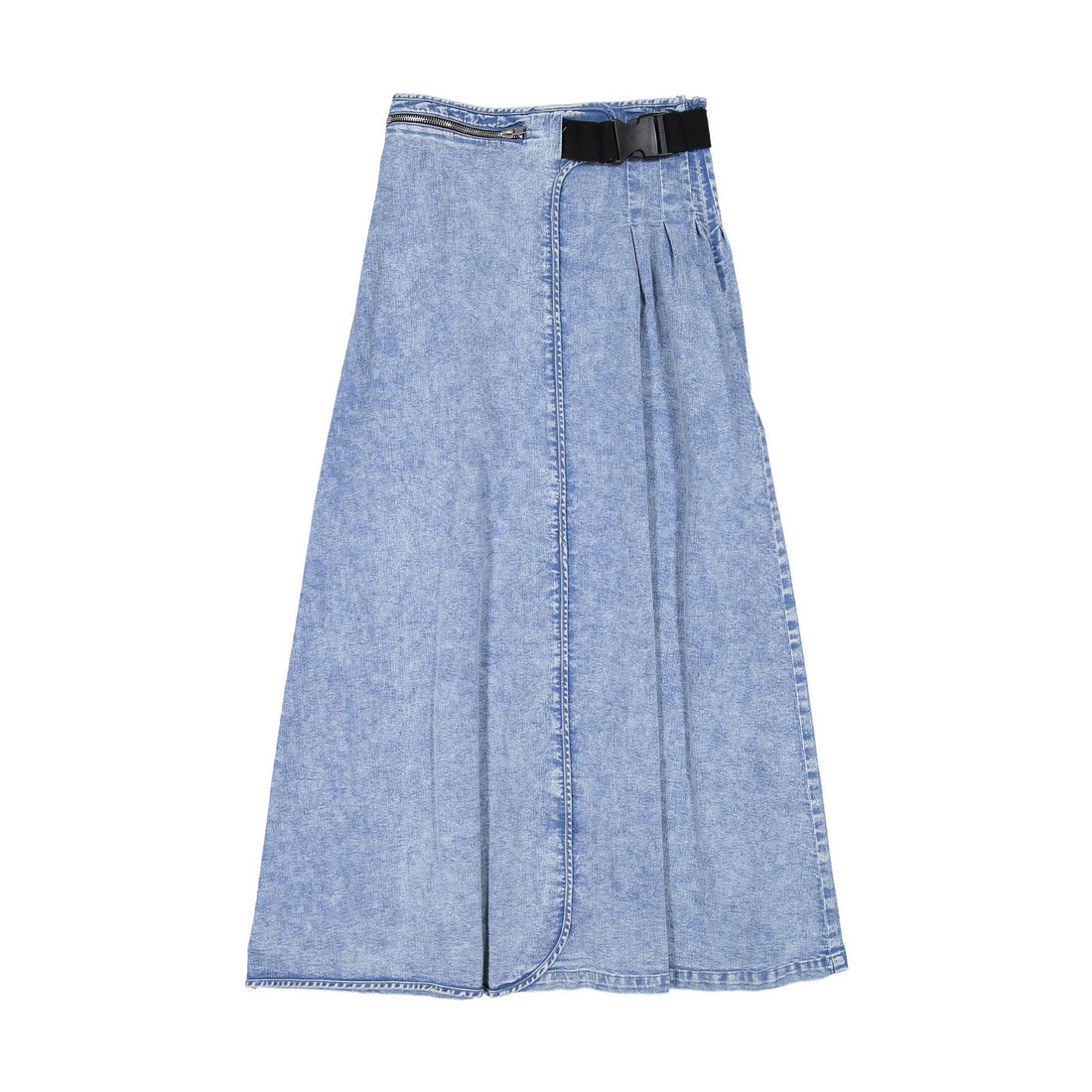 Elements Medium Denim Maxi Buckle Pleat Skirt