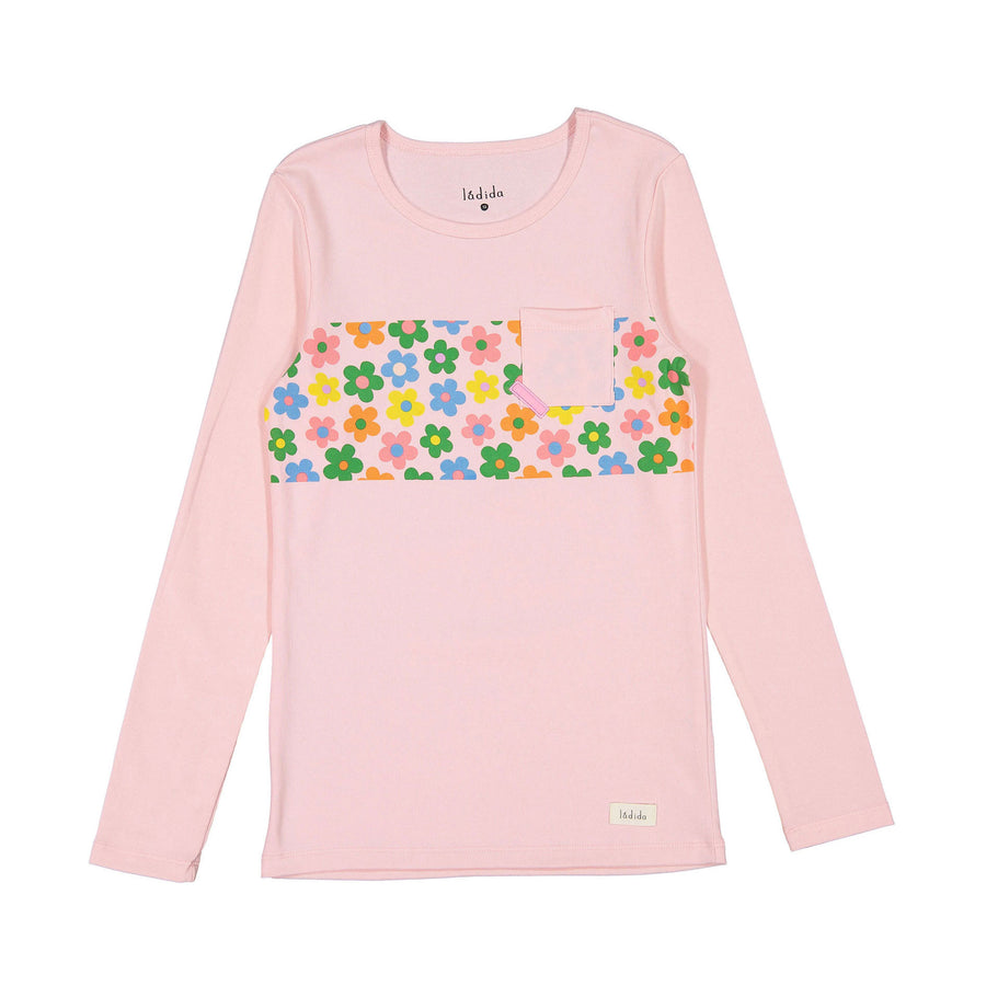 Ladida Pink Chest Floral Tee