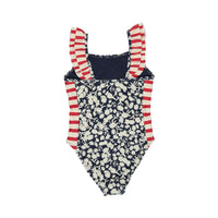 Scotch Shrunk  Anchor Floral Ruffle Bathing Suit