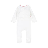 Coco Blanc Ivory/Red Footie with Bonnet