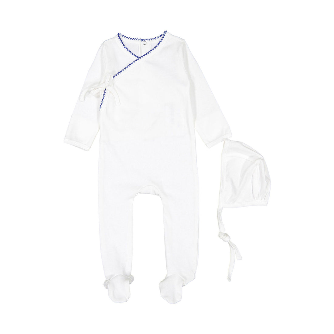 Coco Blanc Ivory/Cobalt Footie with Bonnet