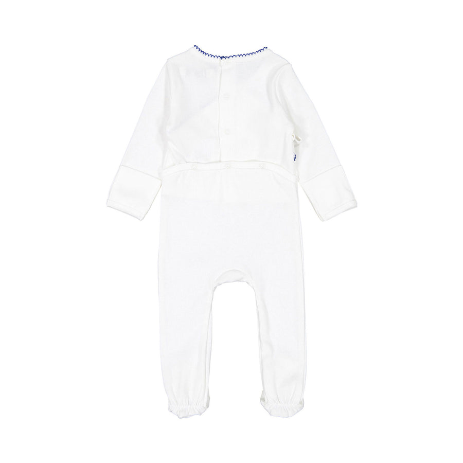 Coco Blanc Ivory/Cobalt Footie with Bonnet