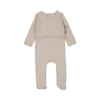 Coco Blanc Taupe Footie with Bonnet