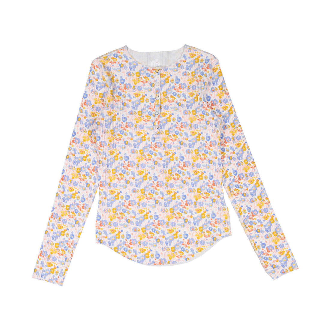 FYI Yellow Floral Ribbed T-Shirt