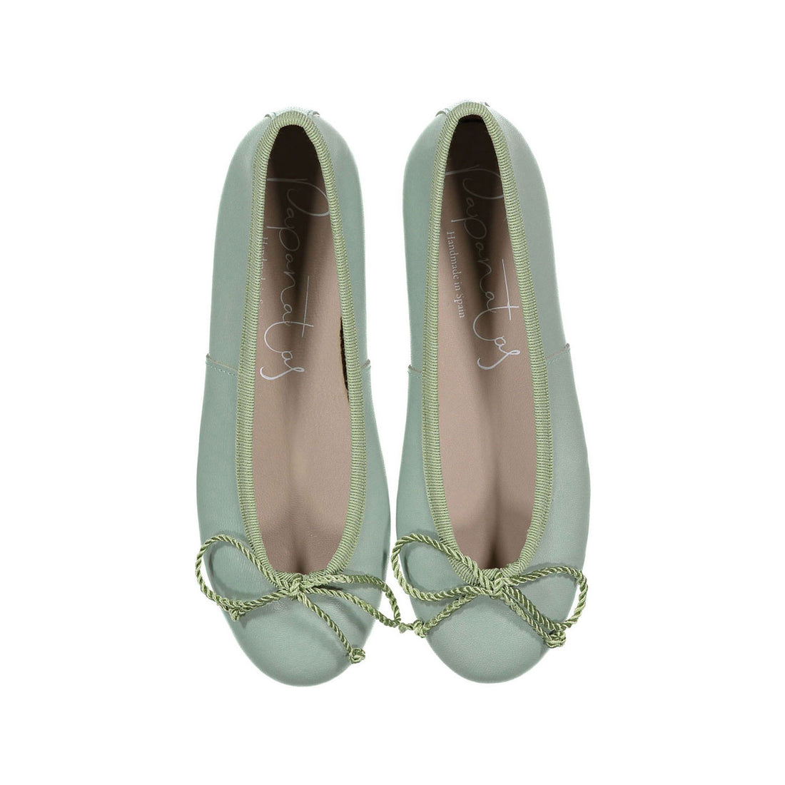 Papanatas Green Leather Bow Ballet Flat