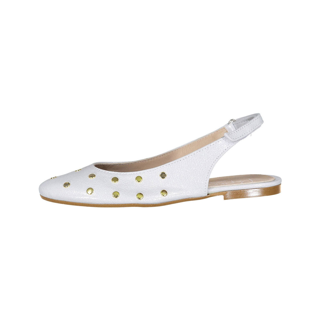 Papanatas Silver Open Back Flats
