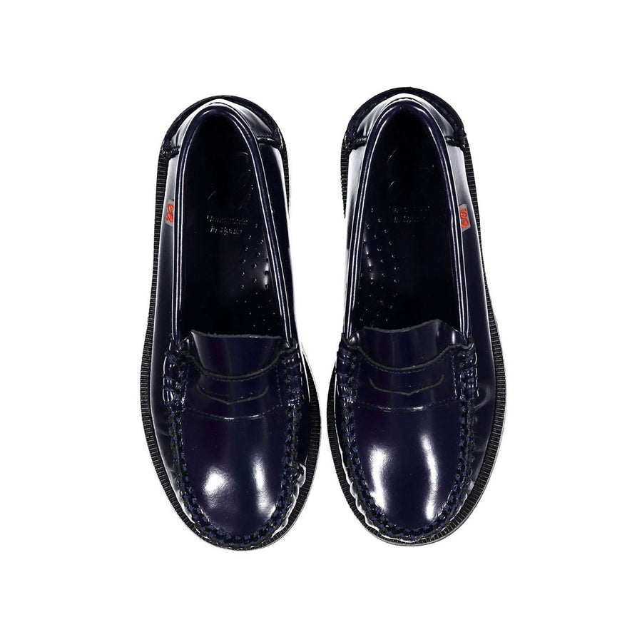 Papanatas Navy Leather Penny Loafer
