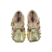 Papanatas Gold Caged Baby Sandals