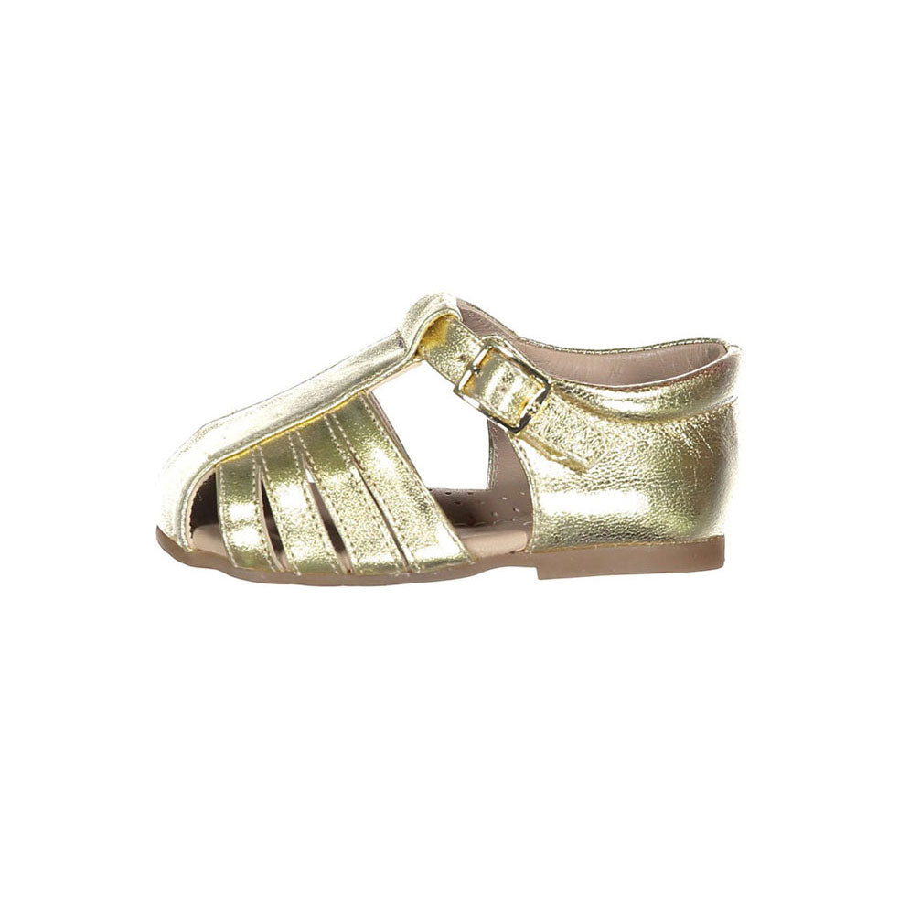 Papanatas Gold Caged Baby Sandals