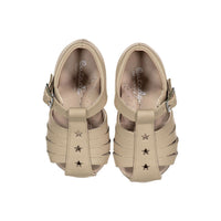 Papanatas Beige Caged Star Detailed Baby Sandals