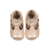Papanatas Pink Leather Designed Open Toe Baby Sandlas