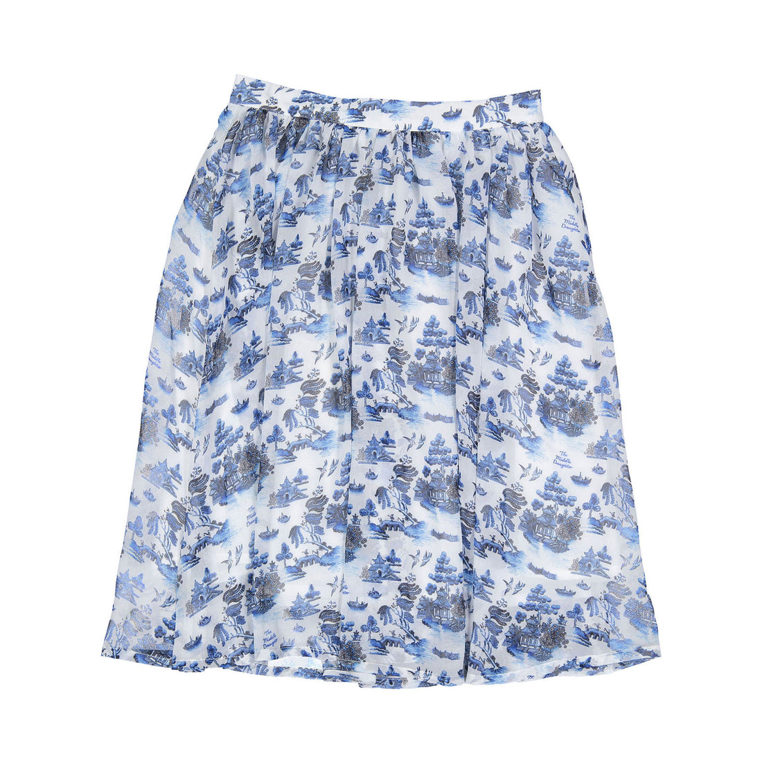 The Middle Daughter  Willow Pattern Voile In Full Swing Skirt