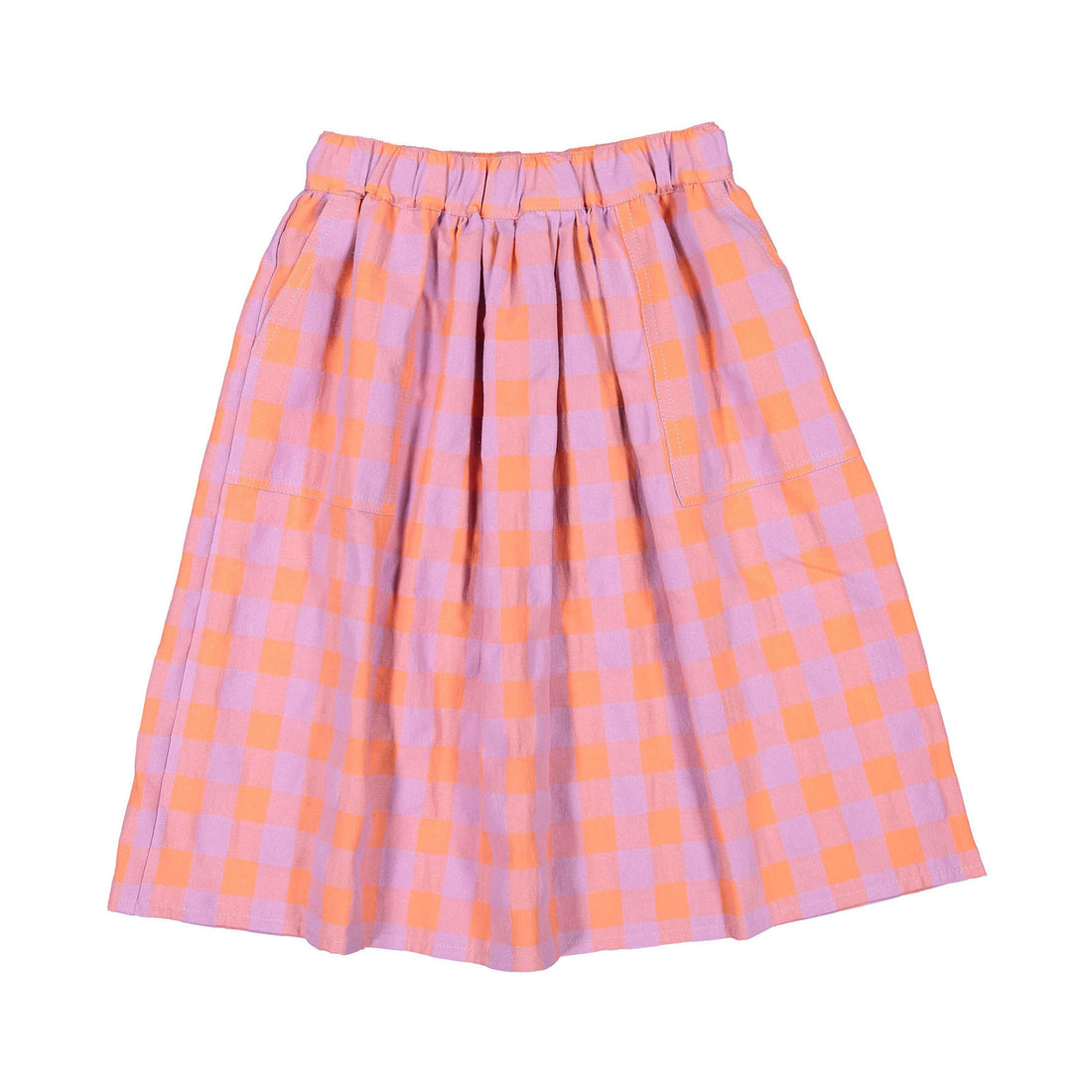 Maan Lilac Gingham Long Skirt