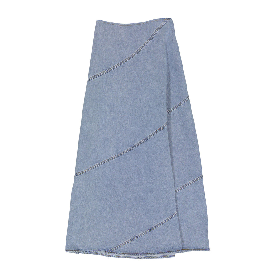 Ava Jeans Blue Wash Flared Skirt
