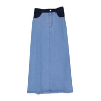 Ava Jeans Navy Denim Waisted Skirt
