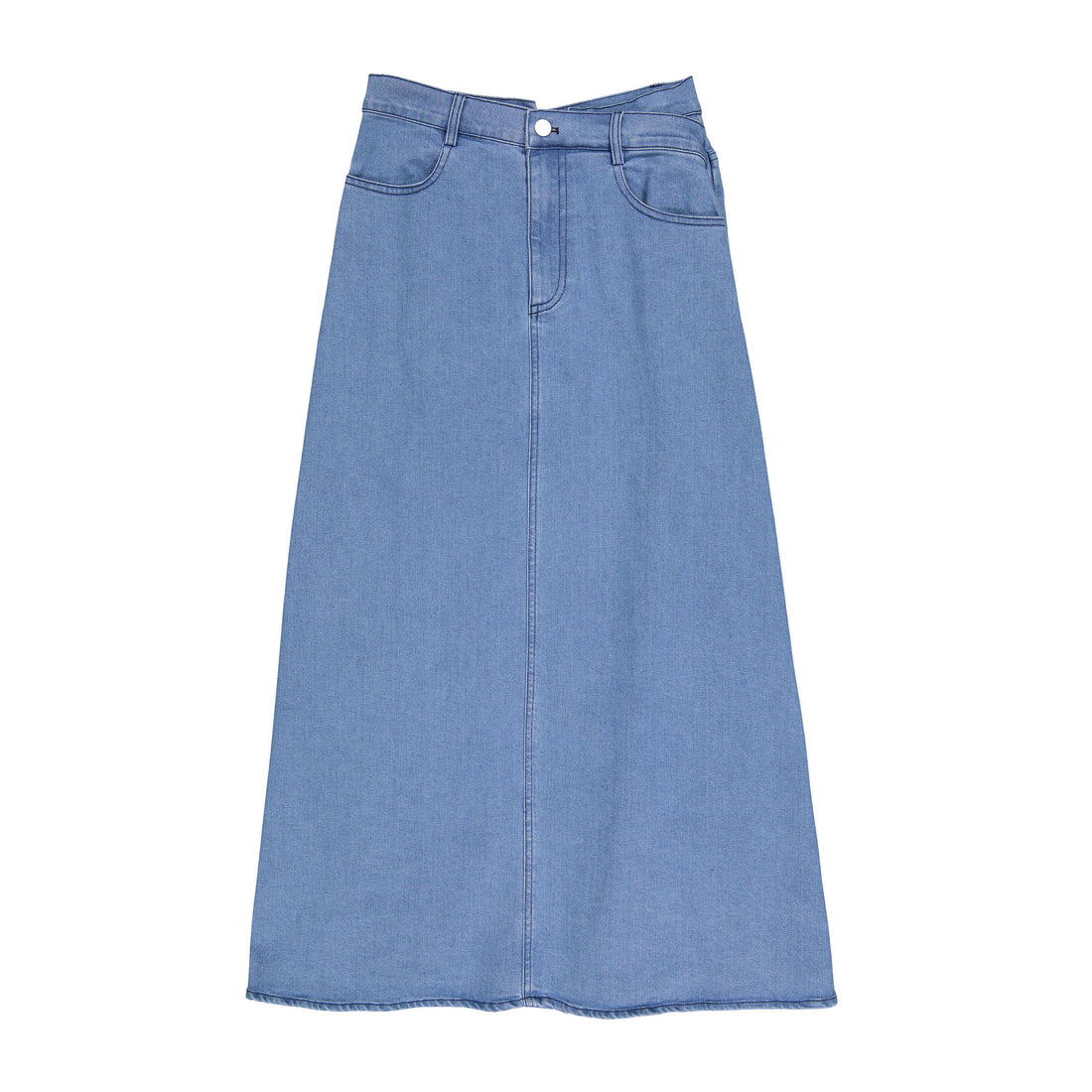 Ava Jeans Light Denim A line Zip Skirt