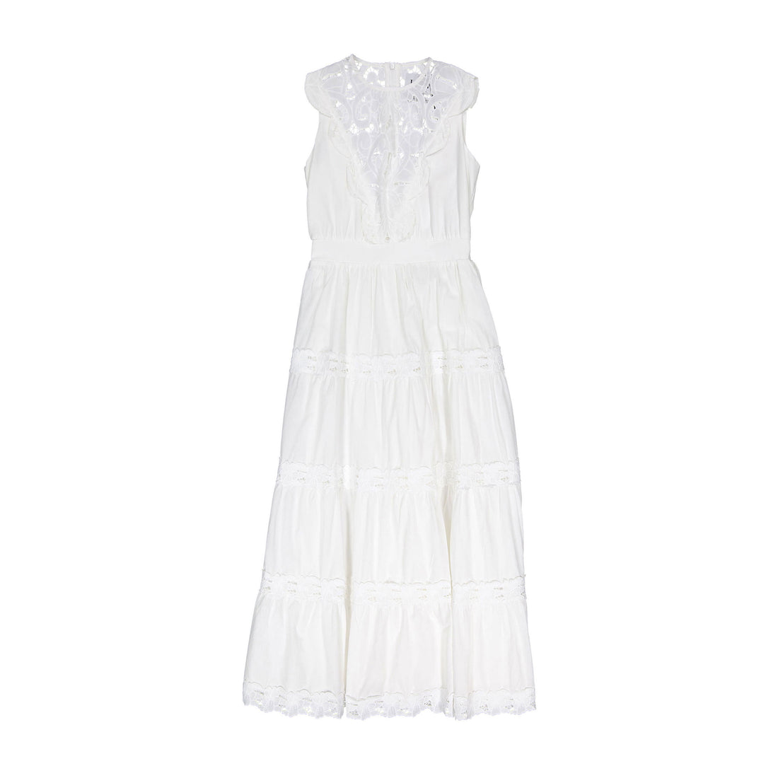 HEV White V Bib Eyelet Dress