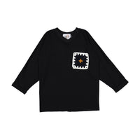 HEV Black Crochet Pocket T-Shirt