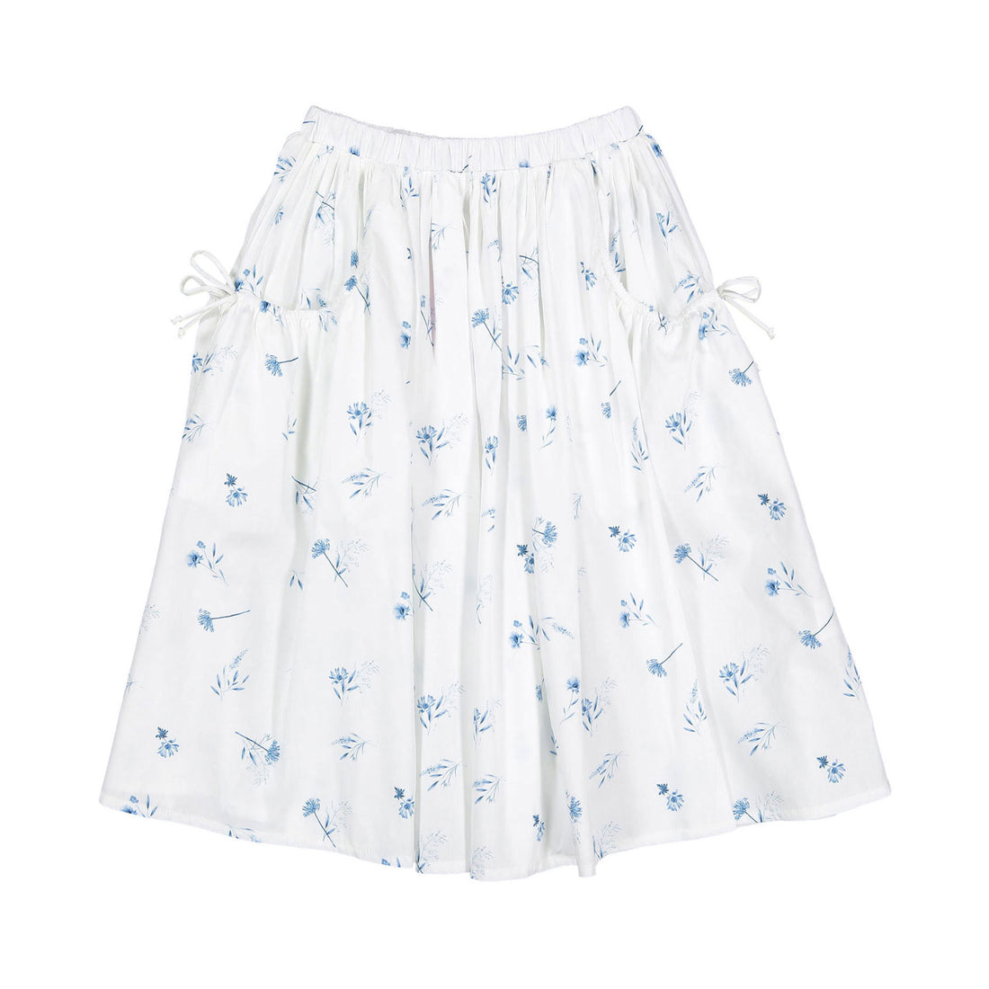 Christina Rohde White/Blue Floral Pocket Detail Skirt