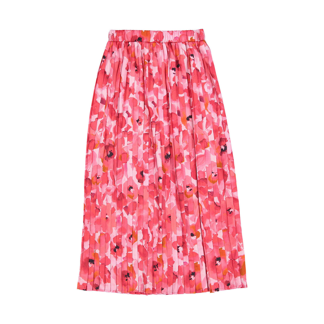 Christina Rohde Bright Pink Floral Pleated Skirt