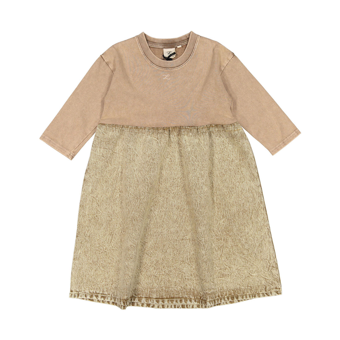 L by Ladida Tan Denim 3/4 Sleeve Dress