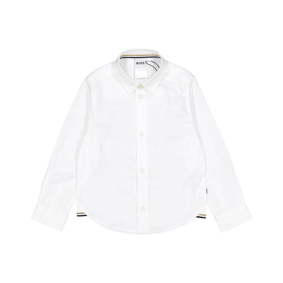 Hugo Boss White Long Sleeved Basic Shirt
