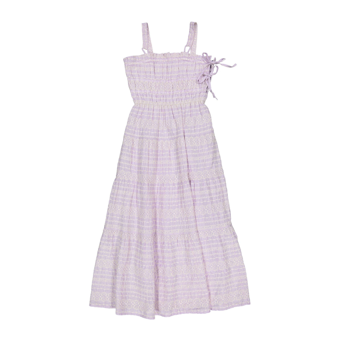 Les Coyotes De Paris Soft Orchid Embroidered Maxi Dress